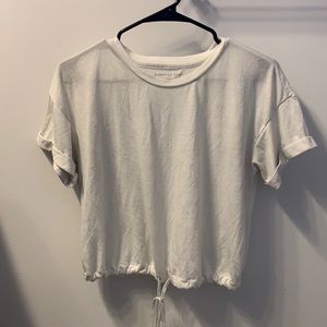 White american eagle cropped cotton teeshirt